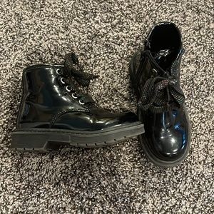 Size 8 kids gently used combat boots.